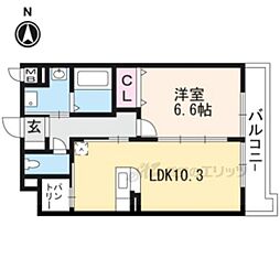 ザ　レジデンス　京都・東 4階1LDKの間取り
