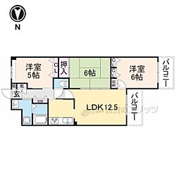 サンクタス祇園石段下 3LDKの間取図画像