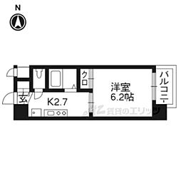 AQUAPLACE京都東寺 1Kの間取図画像