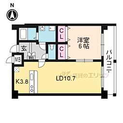 HF四条河原町レジデンス 1LDKの間取図画像