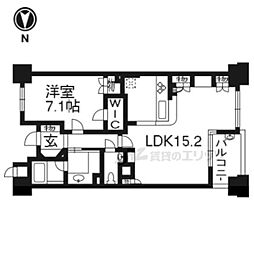 ライオンズマンション烏丸通 1LDKの間取図画像