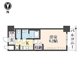 プレサンスTHEKYOTO粋都 1Kの間取図画像