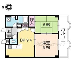 グリーンヴィレッジ吉田 2LDKの間取図画像