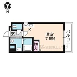 ティムゥル九条 1Kの間取図画像