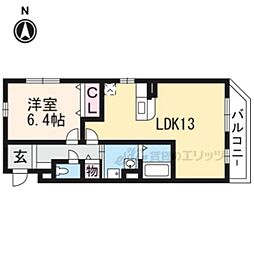 ザレジデンス京都・東 1LDKの間取図画像