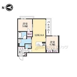 Comfieldシャーメゾン 2LDKの間取図画像
