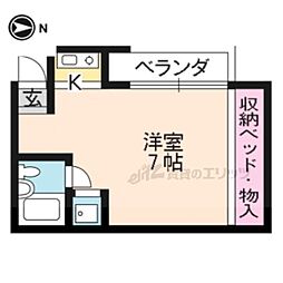 ヴェニルフエルテ ワンルームの間取図画像