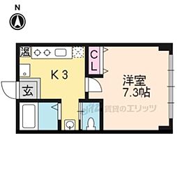 明治館岡崎 1Kの間取図画像