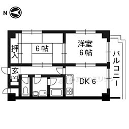 ファミーユ芦田 2DKの間取図画像