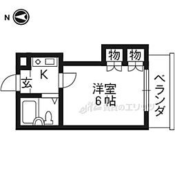 山科第3 1Kの間取図画像