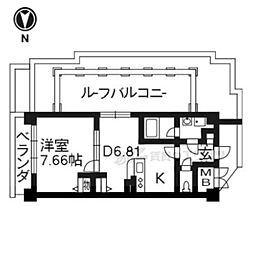 コンフォーレ栗栖野 1LDKの間取図画像