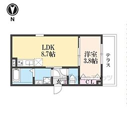 (仮称)ジーメゾン石田ルディア 1LDKの間取図画像