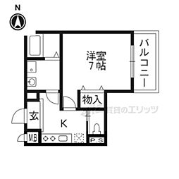 レセーナ.S・K 1Kの間取図画像