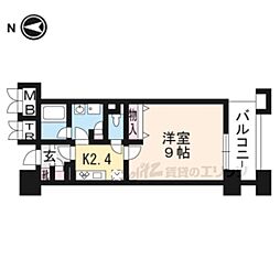 パインフィールド洛東 1Kの間取図画像