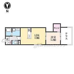 フォレストメゾン若みや 1LDKの間取図画像