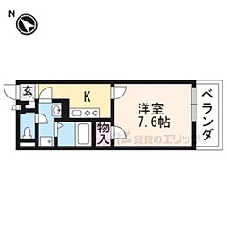 レオネクストミューズ 1Kの間取図画像