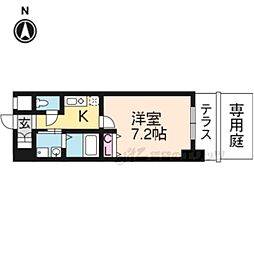 レジデンス京都ミッドシティ 1Kの間取図画像