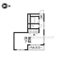 クリーンリビング・四条大宮 ワンルームの間取図画像