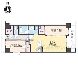 ファインレジデンス京都五条通 2LDKの間取図画像