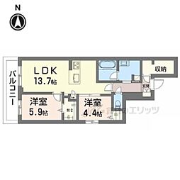 シャーメゾン上松屋町 2LDKの間取図画像