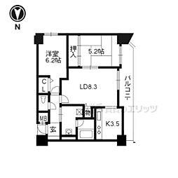 メロディーハイム堺町 2LDKの間取図画像