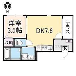 カーサアリビオ 1DKの間取図画像