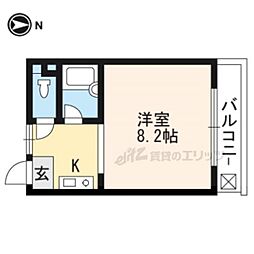 フロントパーク 1Kの間取図画像