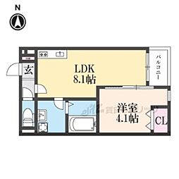 REGIES京都梅小路(レジエス京都梅小路) 1LDKの間取図画像