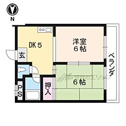 アメニティ醍醐 2DKの間取図画像