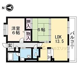 レオニーダ大宅 2LDKの間取図画像