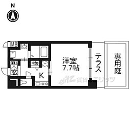 ベラジオ京都駅東 1Kの間取図画像