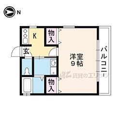 東一条エクセル三宅 1Kの間取図画像