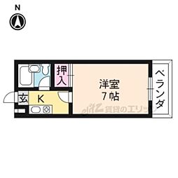 アークハイツ城南宮 1Kの間取図画像