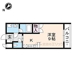 プルミエール鞠小路 1Kの間取図画像