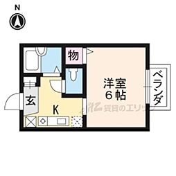 サニーサイドヒルズエメラルドグリーンアユートピア 1Kの間取図画像