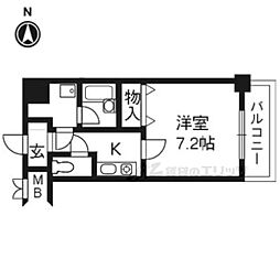 ライオンズマンション京都河原町第3 1Kの間取図画像