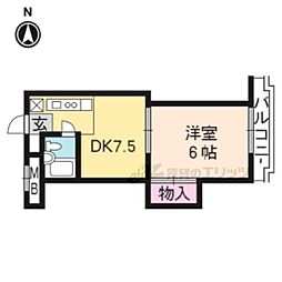 Crest 1DKの間取図画像