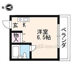 カーサ22 1Kの間取図画像