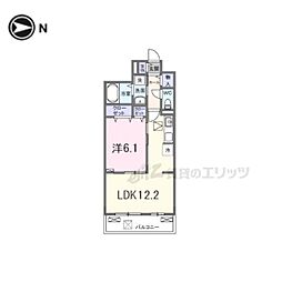 ヒカルサ京都伏見小野 1LDKの間取図画像