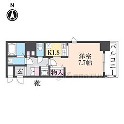 プレサンス京都四条堀川 1Kの間取図画像