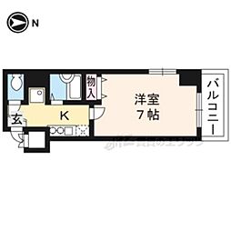 エクセレント御所西 1Kの間取図画像