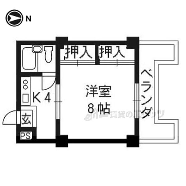 メゾンこやま南棟 303｜京都府京都市右京区梅津北浦町(賃貸マンション1K・3階・24.30㎡)の写真 その2