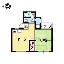 御土居マンション 1Kの間取図画像