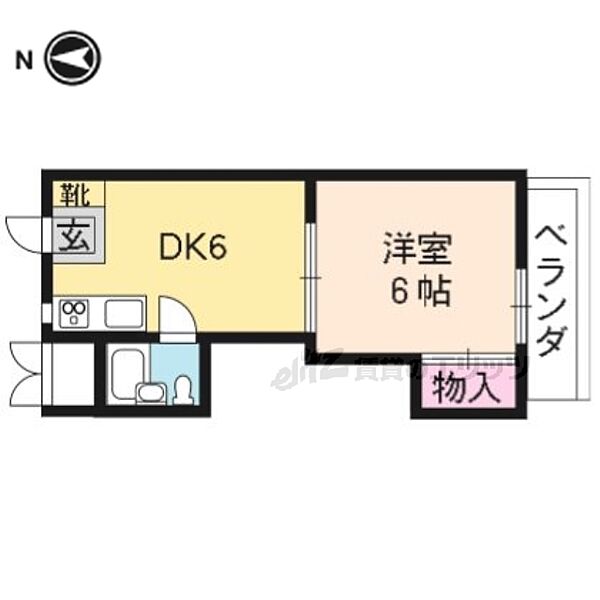 グランディール嵯峨 410｜京都府京都市右京区太秦前ノ田町(賃貸マンション1DK・4階・28.35㎡)の写真 その2