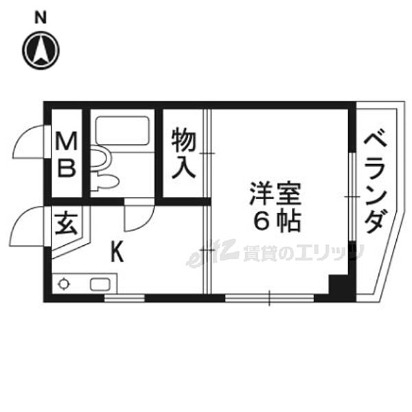 高辻ローズハイツ 305｜京都府京都市右京区西院久田町(賃貸マンション1K・3階・18.00㎡)の写真 その2