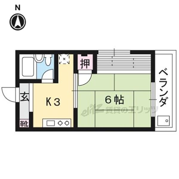 京都府京都市中京区西ノ京内畑町(賃貸アパート1K・1階・21.06㎡)の写真 その2