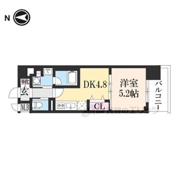 京都府京都市右京区西院日照町(賃貸マンション1DK・2階・26.70㎡)の写真 その2