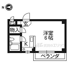 ウイング嵐山 ワンルームの間取図画像