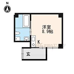 ＪＵＲＡＫＵ-ＲＯ 4階1Kの間取り