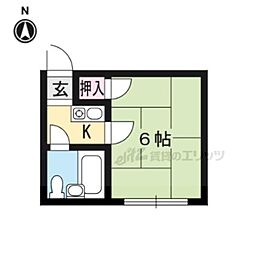 ヴィラマスミ2 1Kの間取図画像
